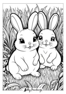 Bunny Coloring Pages - 28 Cute and Simple Printable Bunnies!